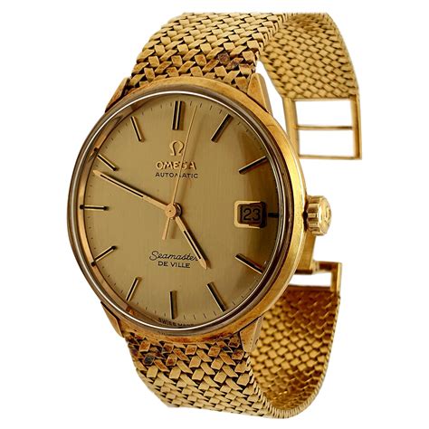 omega 18 karat gold watch|solid 18k gold watch men's.